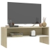 Mueble de TV madera contrachapada blanco y roble 100x40x40 cm