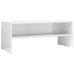 Mueble de TV madera contrachapada blanco brillante 100x40x40 cm