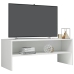 Mueble de TV madera contrachapada blanco brillante 100x40x40 cm