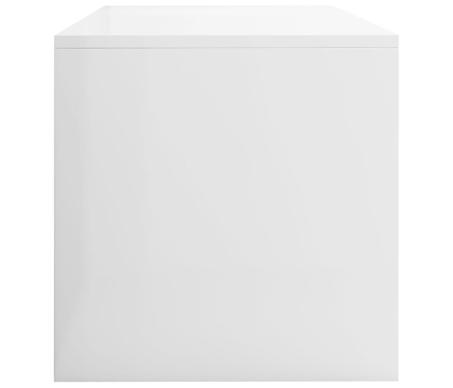 Mueble de TV madera contrachapada blanco brillante 100x40x40 cm