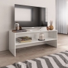 Mueble de TV madera contrachapada blanco brillante 100x40x40 cm