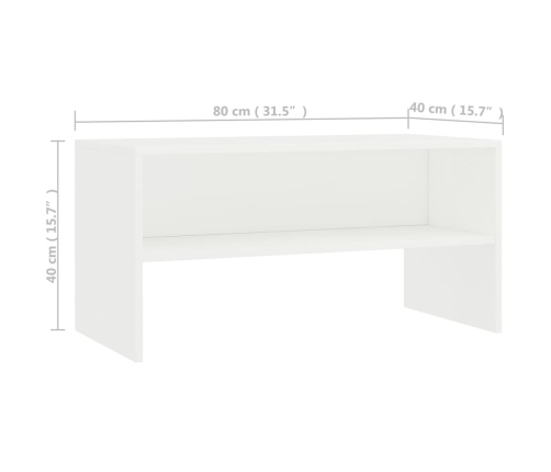 vidaXL Mueble para TV madera contrachapada blanco 80x40x40 cm