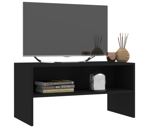 Mueble para TV madera contrachapada negro 80x40x40 cm