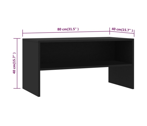 Mueble para TV madera contrachapada negro 80x40x40 cm