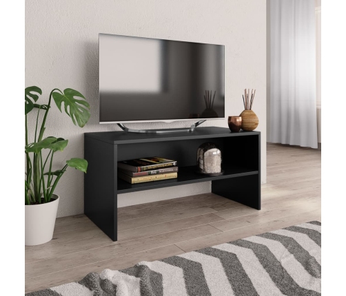 Mueble para TV madera contrachapada negro 80x40x40 cm