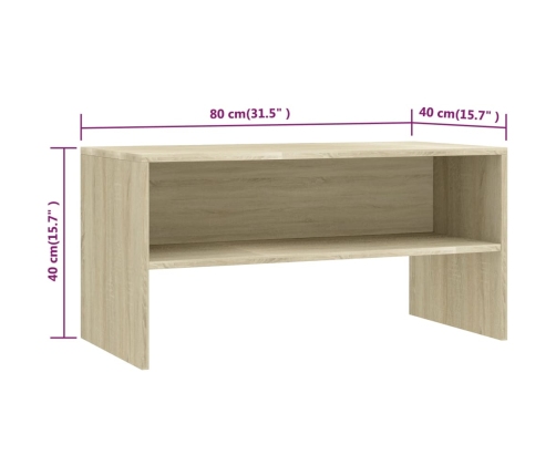 Mueble de TV madera contrachapada roble Sonoma 80x40x40cm