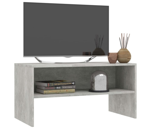 Mueble de TV madera contrachapada gris hormigón 80x40x40 cm