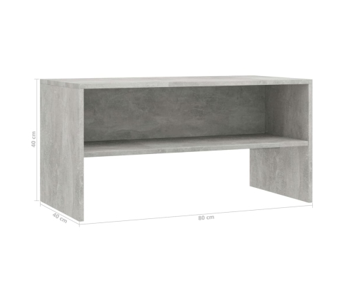 Mueble de TV madera contrachapada gris hormigón 80x40x40 cm