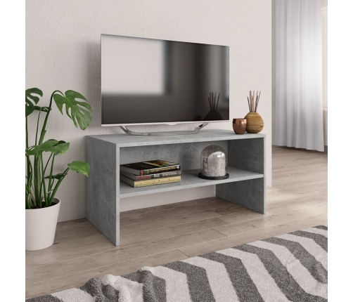 Mueble de TV madera contrachapada gris hormigón 80x40x40 cm