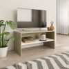 Mueble de TV madera contrachapada blanco y roble 80x40x40 cm