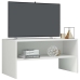 Mueble de TV madera contrachapada blanco brillante 80x40x40 cm