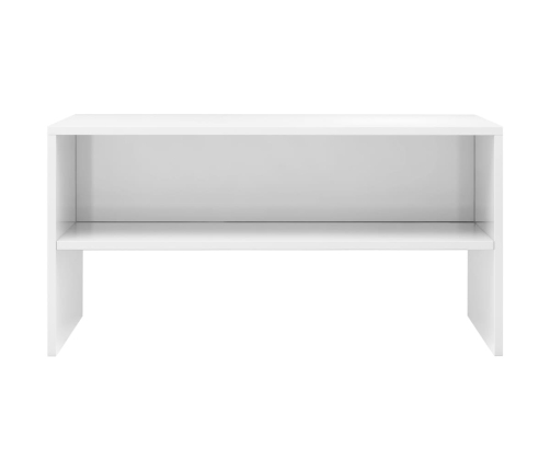 Mueble de TV madera contrachapada blanco brillante 80x40x40 cm