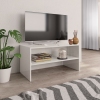 Mueble de TV madera contrachapada blanco brillante 80x40x40 cm