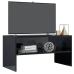 Mueble de TV madera contrachapada negro brillante 80x40x40 cm