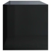 Mueble de TV madera contrachapada negro brillante 80x40x40 cm