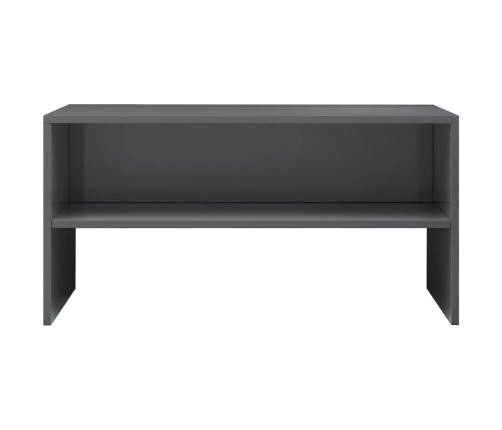 Mueble de TV madera contrachapada gris brillante 80x40x40 cm