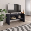 Mueble de TV madera contrachapada gris brillante 80x40x40 cm