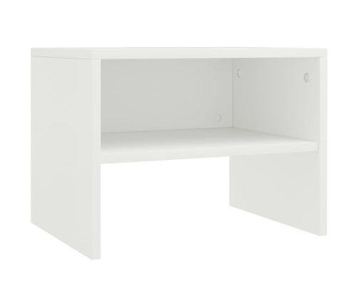 vidaXL Mesitas de noche 2 uds madera contrachapada blanco 40x30x30 cm