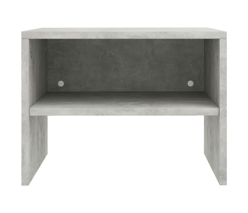 vidaXL Mesita de noche madera contrachapada gris hormigón 40x30x30 cm