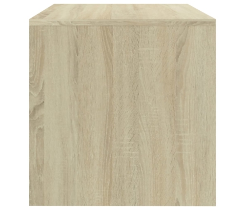 Mesita de noche madera contrachapada blanco roble 40x30x30 cm