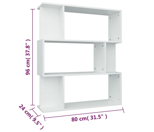 Estantería/divisor madera contrachapada blanco 80x24x96 cm