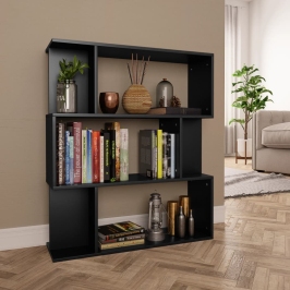 Estantería/divisor madera contrachapada negro 80x24x96 cm