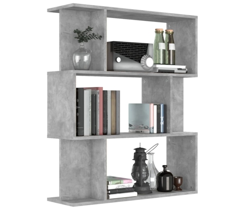 Estantería madera contrachapada gris hormigón 80x24x96cm