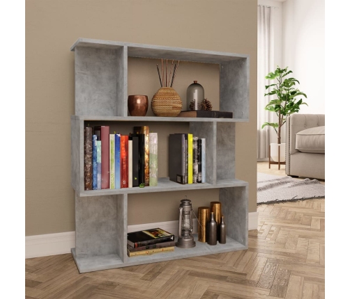 Estantería madera contrachapada gris hormigón 80x24x96cm