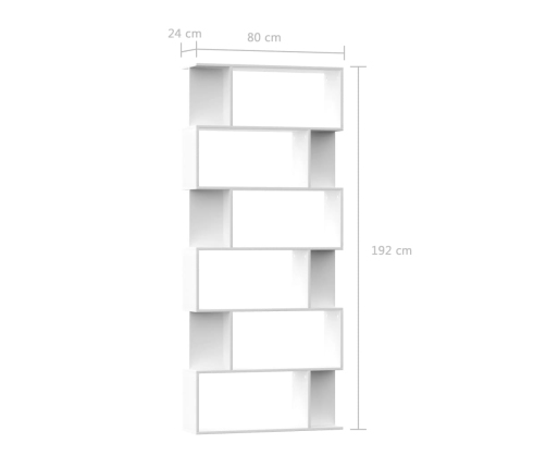 vidaXL Estantería/divisor madera contrachapada blanco 80x24x192cm