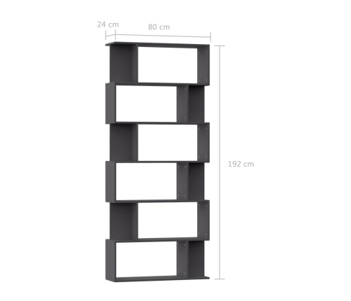 Estantería/divisor madera contrachapada gris 80x24x192 cm