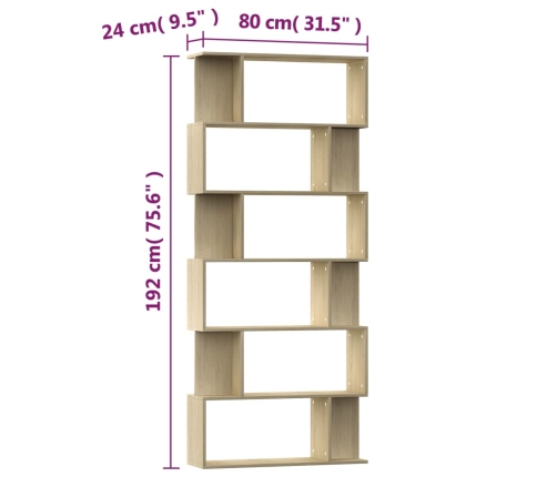 Estantería/divisor madera contrachapada color roble 80x24x192cm