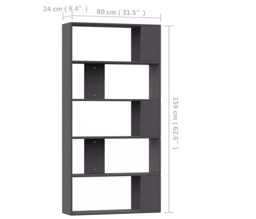 Estantería/divisor madera contrachapada gris 80x24x159 cm