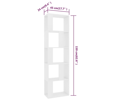 Estantería/divisor madera contrachapada blanco 45x24x159 cm