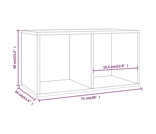 Caja para discos de vinilo madera contrachapada 71x34x36 cm