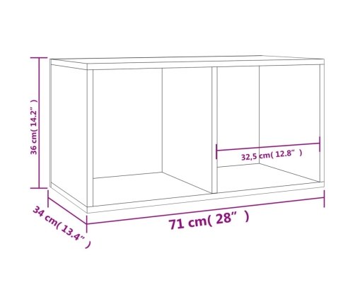 Caja para discos de vinilo madera contrachapada 71x34x36 cm