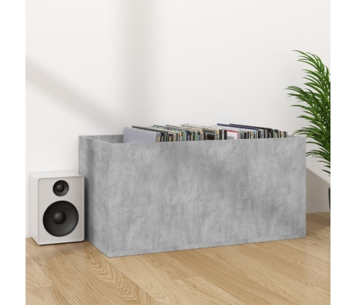 Caja para discos de vinilo madera contrachapada gris 71x34x36cm