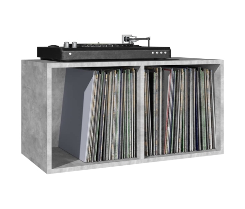 Caja para discos de vinilo madera contrachapada gris 71x34x36cm