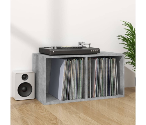 Caja para discos de vinilo madera contrachapada gris 71x34x36cm