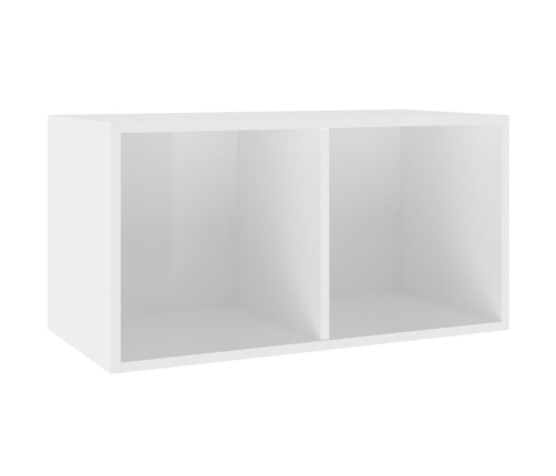 Caja para discos vinilo madera contrachapada blanco 71x34x36cm