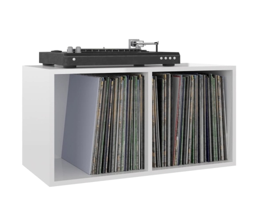 Caja para discos vinilo madera contrachapada blanco 71x34x36cm