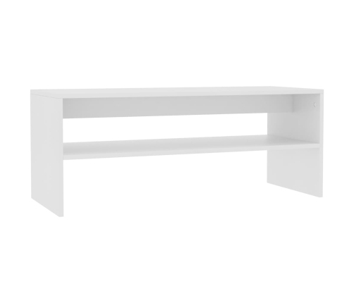 Mesa de centro de madera contrachapada blanco 100x40x40 cm