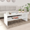 Mesa de centro de madera contrachapada blanco 100x40x40 cm