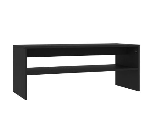 Mesa de centro de madera contrachapada negro 100x40x40 cm