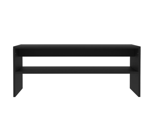 Mesa de centro de madera contrachapada negro 100x40x40 cm