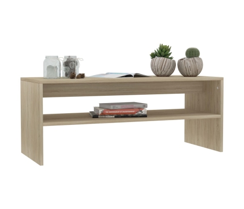 Mesa de centro madera contrachapada roble Sonoma 100x40x40 cm