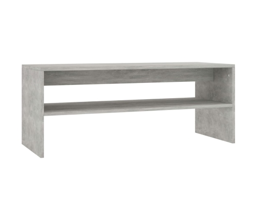 Mesa de centro madera contrachapada gris hormigón 100x40x40 cm