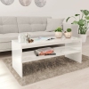 Mesa de centro madera contrachapada blanco brillo 100x40x40 cm