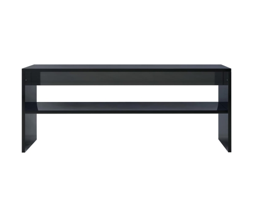 Mesa de centro madera contrachapada negro brillante 100x40x40cm