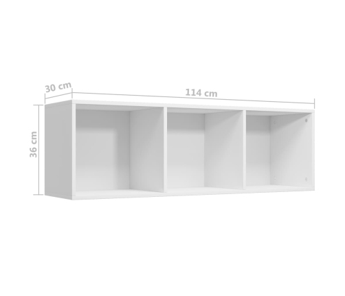 Estantería de libros/mueble TV madera contrachapada 36x30x114cm