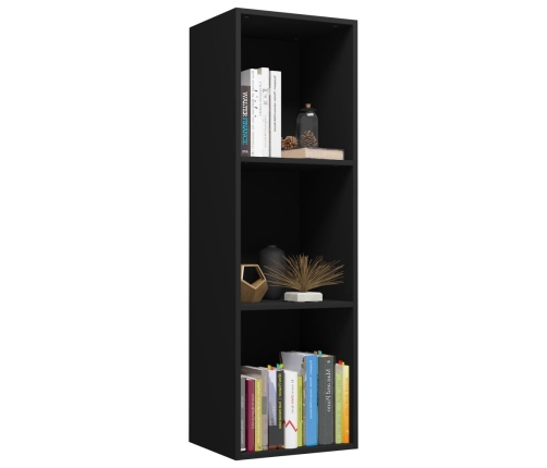 vidaXL Estantería libros/mueble TV contrachapada negro 36x30x114 cm